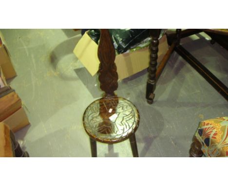 Vintage carved spinning stool