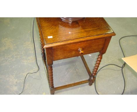 Vintage oak work box stand