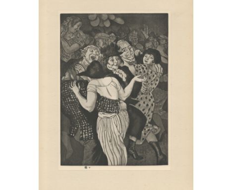 DAME LAURA KNIGHT PRINT OF PLATE III FROM DANCING ON HAMPSTEAD HEATH
NOTE ON THE BACK:
BANK HOLIDAY
1924
FROM A PROOF IN THE 