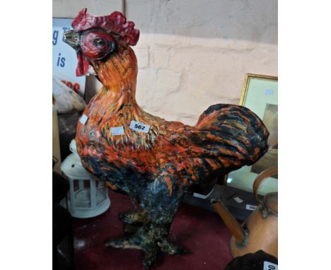 A modern hand made ceramic model of a cockerel - a/f