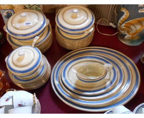 A 1930's Booths silicone china twelve piece part dinner service comprising twelve dinner plates, twelve dessert plates, twelv