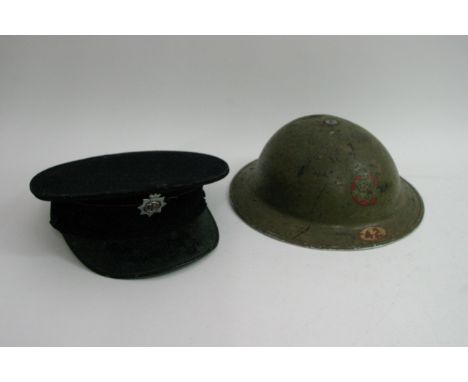 NFS WW2 Home front Blitz firemans tin helmet and cap