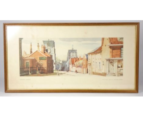 A framed carriage print, Dereham, Norfolk (J. Fletcher Watson)