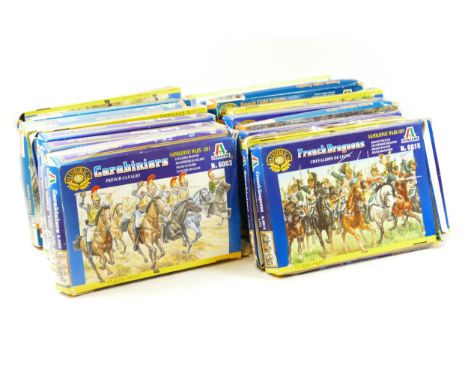 Seventeen model kits, by Italeri, infantry, 1:72 scale, to include Cossack Cavalry (6042), French Dragoons (6015), Carabinier