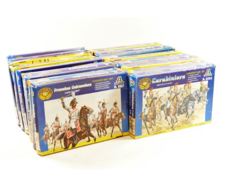 Twenty model kits, by Italeri, infantry, 1:72 scale, to include Scots Greys (6001), Scots Infantry (6136), British Light Cava