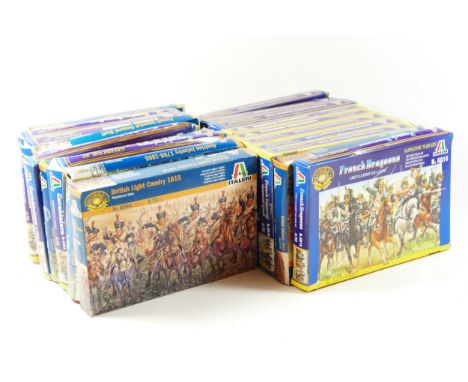 Twenty model kits, by Italeri, infantry, 1:72 scale, to include British Light Cavalry (6094), Russian Grenadiers (6006), Fren