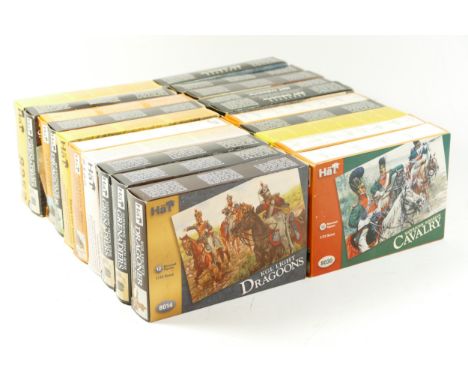 Twenty model kits, by HAT, infantry, 1:72 scale, to include French Young Guard (8034), 1815 Prussian Uhlans (8005), Napoleoni