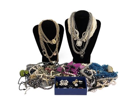 Costume Jewellery an assortment of vintage and modern including Art deco, comprising, necklaces, earings and brooches etc..
