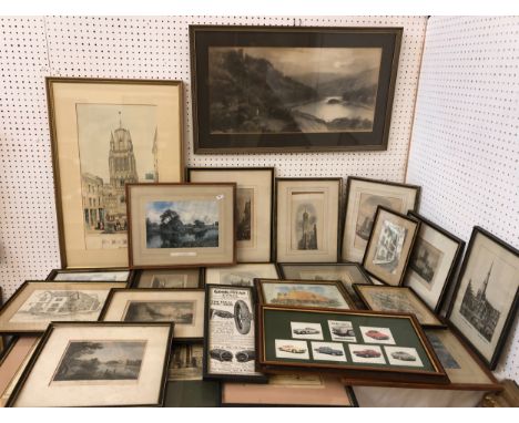 A large quantity of prints relating to Bristol and surrounding areas, mostly architectural studies and hand-coloured engravin