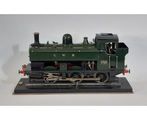 Fine quality, well engineered 2.5-inch Gauge Great Western Railway (GWR) 5758 scale model live steam 0-6-0 pannier tank locom