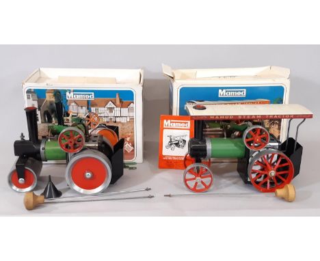 Mamod Steam Tractor TE1A and Mamod Steam Roller SR1A, both boxed with accessories and unchecked (2) 