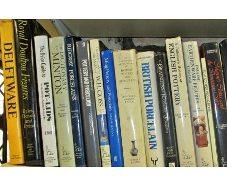 Extensive collection of reference books on ceramics - porcelain &amp; pottery to include Delftware, British Porcelain, W H Go