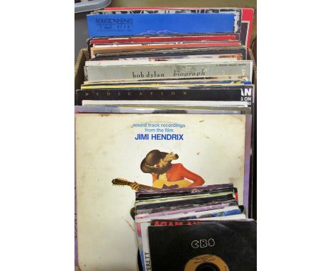 Collection of albums from the 70s (45) to include Bob Dylan, The Rolling Stones, The Beatles, Fleetwood Mac, Led Zepplin, Aer