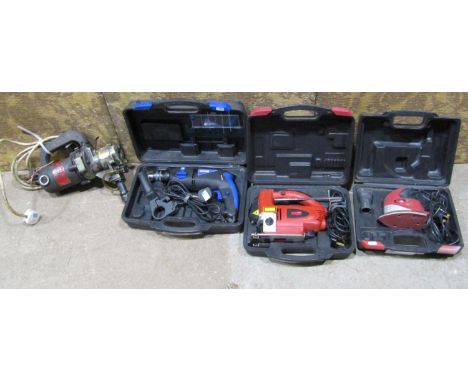 A Duplex Nibbler sander, a cased Extreme Fretsaw, further Extreme Sander and Nutool Drill, (4) 