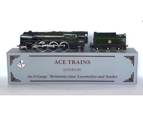 0 gauge 4-6-2 Britannia Class electrically powered locomotive and tender 'Clive of India' 70040 in pre 1956 lined green liver
