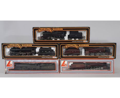 Five 00 gauge boxed locomotives comprising Class 8P 'King' 4-6-0 6000 'King George V' in Great Western green by Lima, Mogul C