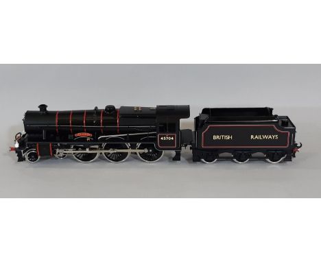 An 0 gauge 4-6-0 locomotive and tender 'Leviathan' by Ace Trains in lined gloss black livery numbered 45704. With box, outer 