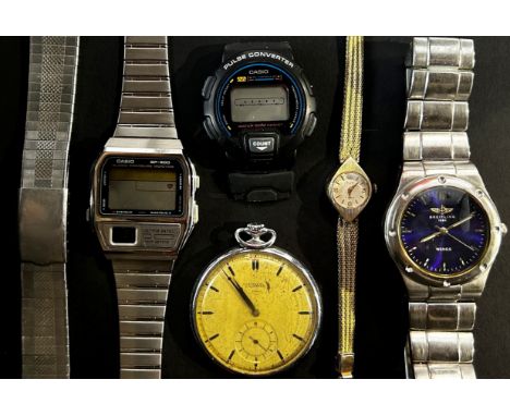A mixed collection of mostly quartz wristwatches to include examples by Stevenson, Philip Mercier, Casio etc (group) 