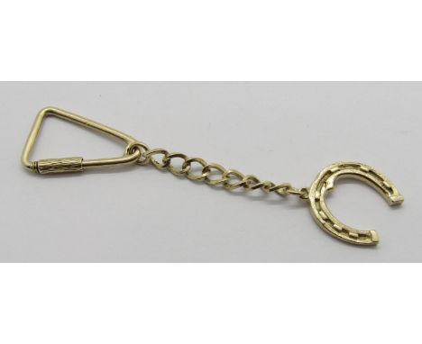 9ct horseshoe key ring, inscribed, maker 'C&amp;F', London 1970, 8g
