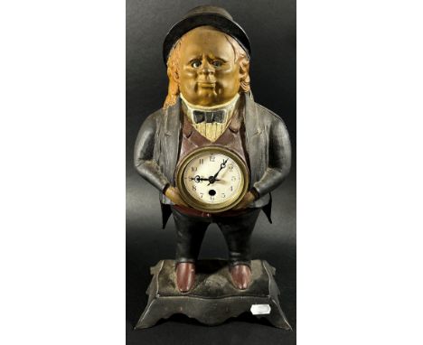 A John Bull Blinking Eye mantle clock made from cast iron, 41cm 
