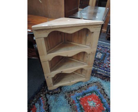 A pine corner shelf