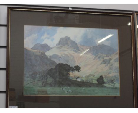 A print Langdale Pike and Oak Howe Farm, after A Heaton-Cooper