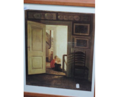 A print Children in an Interior after Carl Holsoe