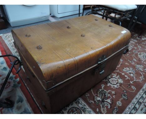 A vintage tin trunk