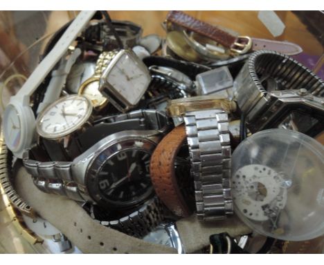 A selection of watches,watch parts and clock parts including Oris and Timex