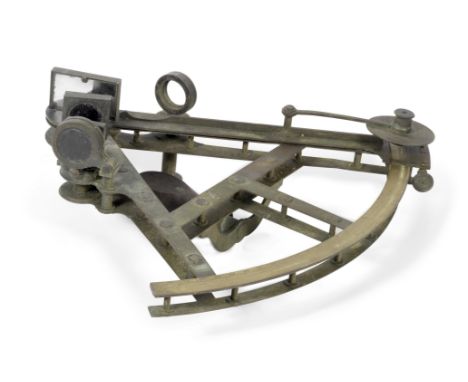 A Troughton pillar-frame sextant,  English,  circa 1800,signed Troughton London,  with -5-0-145 scale and vernier with magnif