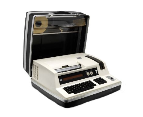 A Hagelin HC-570 desktop electronic cipher machine, Swiss, circa 1980,input is either via the alphanumerical keyboard at the 