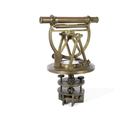 A George Adams brass Theodolite,  English,  late 18th century,signed G. Adams London,  the reversible telescopic sight suppor