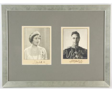 George VI (1895-1952) King of the United Kingdom 1936-52 & Elizabeth (1900-2002) Queen Consort, the Queen Mother - Two vintag