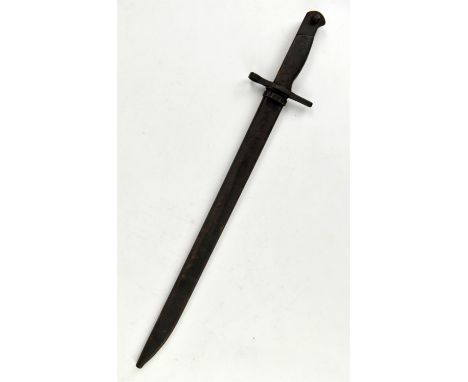 WWI knife bayonet with fullered 39.5cm blade and metal scabbard