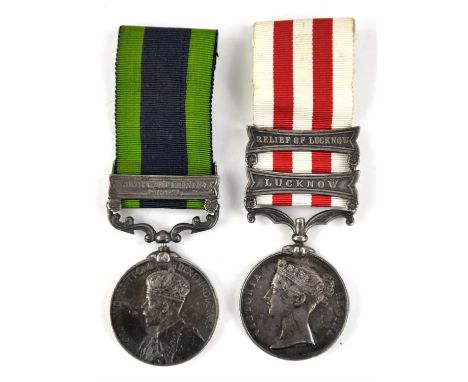 1857/58 India Mutiny medal to GEO CALDICOTT 1ST BN 23RD R. W. FUSRS, with 2 clasps Lucknow, Relief of Lucknow and India Gener
