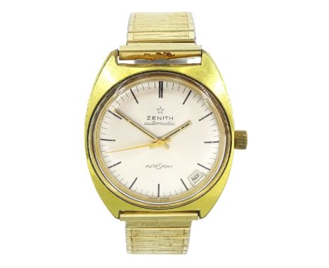 Zenith Autosport gentleman's gold-plated and stainless steel automatic wristwatch, silvered dial with baton hour markers and 