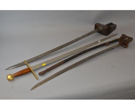 THREE 19TH/20TH CENTURY MILITARY OFFICERS SWORDS, a Recent sword no scabbard by Wilkinson Sword, marking the Investiture in 1