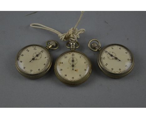 THREE MILITARY STOPWATCHES, reverse of case is marked '1/10 Sec, VC/2534' with Arrow mark etc, one readily working