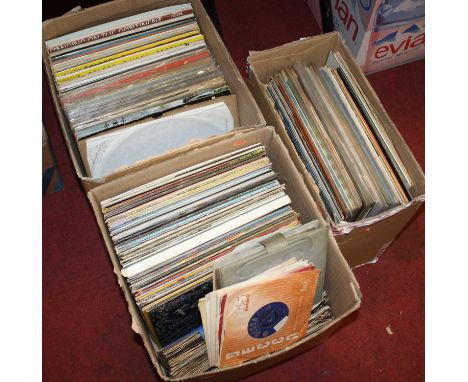 Three boxes of vintage LPs to include The Drifters, Buddy Holly, and Bread