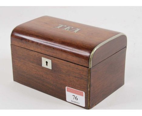 A Victorian rosewood single compartment tea caddy, w.14cm