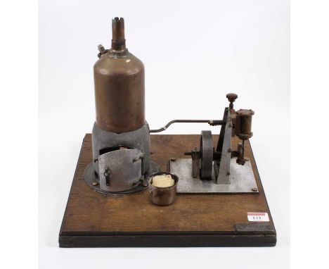 A part scratch-built stationary steam engine, h.28cm 