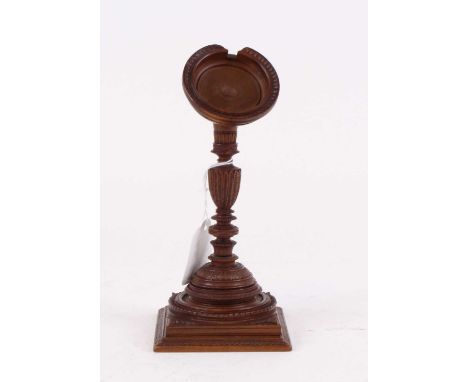 A Victorian carved wood pocket watch holder, h.20cm 