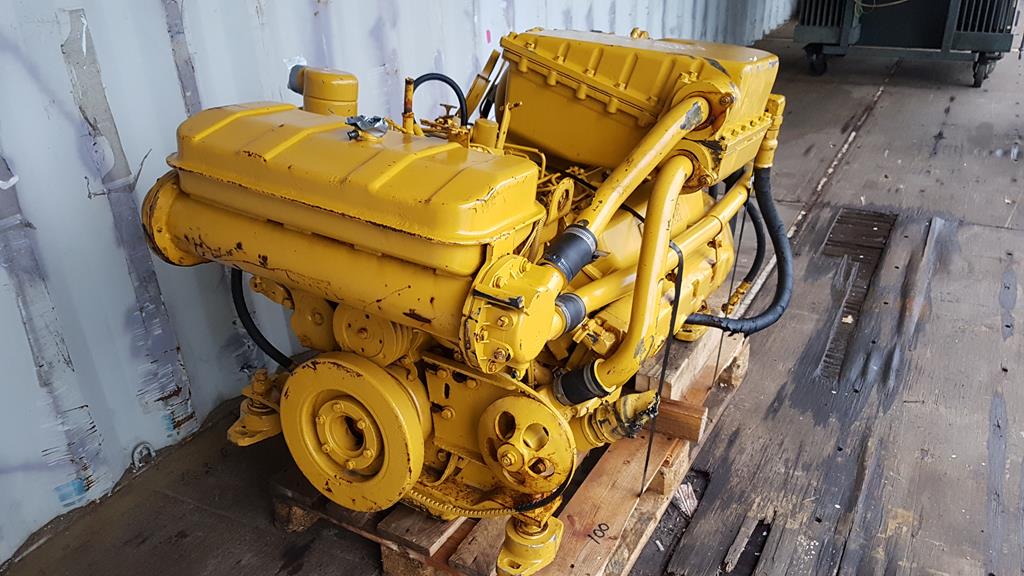 A Caterpillar Model 3208 Marine Diesel Engine With Twin Disc Gearbox