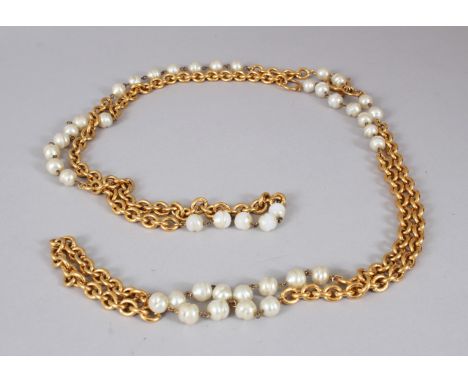 A CHANEL LONG PEARL NECKLACE