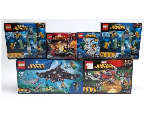 Lego (Sealed) DC Comics/Marvel Super Heroes mixed group to include (1) #76079 Guardians of the Galaxy V2 - Ravager Attack; (2