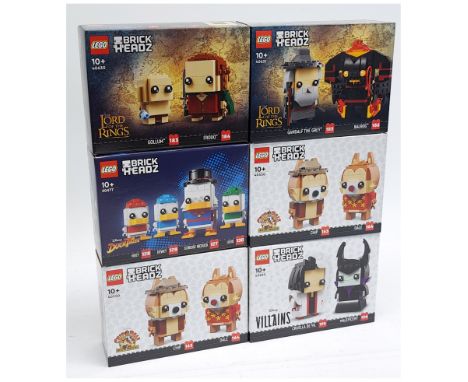 Lego (Sealed) Brick 'H'eadz group to include (1) #40620 Disney Villains - Cruella De Vil &amp; Maleficent; (2) #40630 Lord of