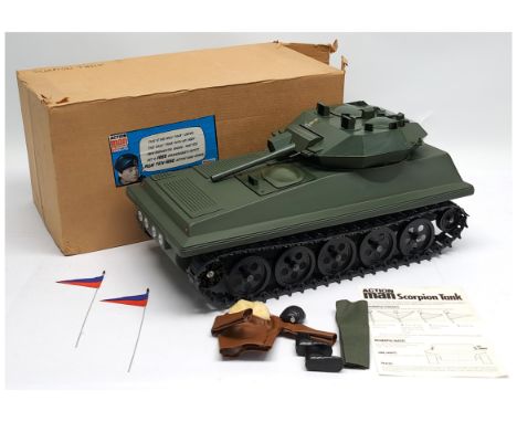 Palitoy Action Man vintage #34710 Scorpion Tank, includes 2 x flags, L11 instruction leaflet - Good Plus within Fair to Good 