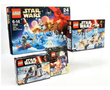 Lego, a group of Sealed Star Wars Sets &amp; Game. Includes 75146 2016 Advent Calendar, 75138 Hot Attack, 75132 First Order B