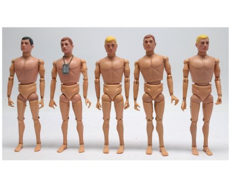 Palitoy Action Man vintage painted head, plastic hands figures/loose/undressed, a group which appear to be generally Good (so