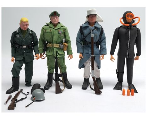 Hasbro Action Man 40th Anniversary (or similar) group of figures to include (1) painted head, plastic hands, wearing German S